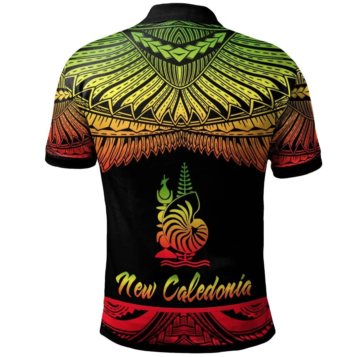 New Caledonia Polynesian Custom Personalised Polo Shirt - Poly Tattoo Reggae Version