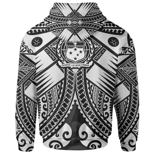 Samoa Polynesian Hoodie - Samoa White Seal with Polynesian Tattoo