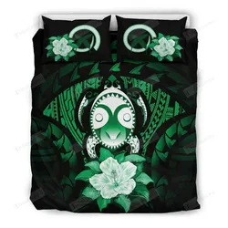 Vanuatu Green Hibiscus Cotton Bed Sheets Spread Comforter Duvet Cover Bedding Sets
