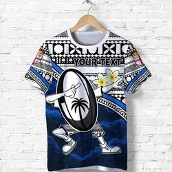 (Custom Personalised) Fiji Rugby T Shirt Tapa Cloth Dab Trend Style