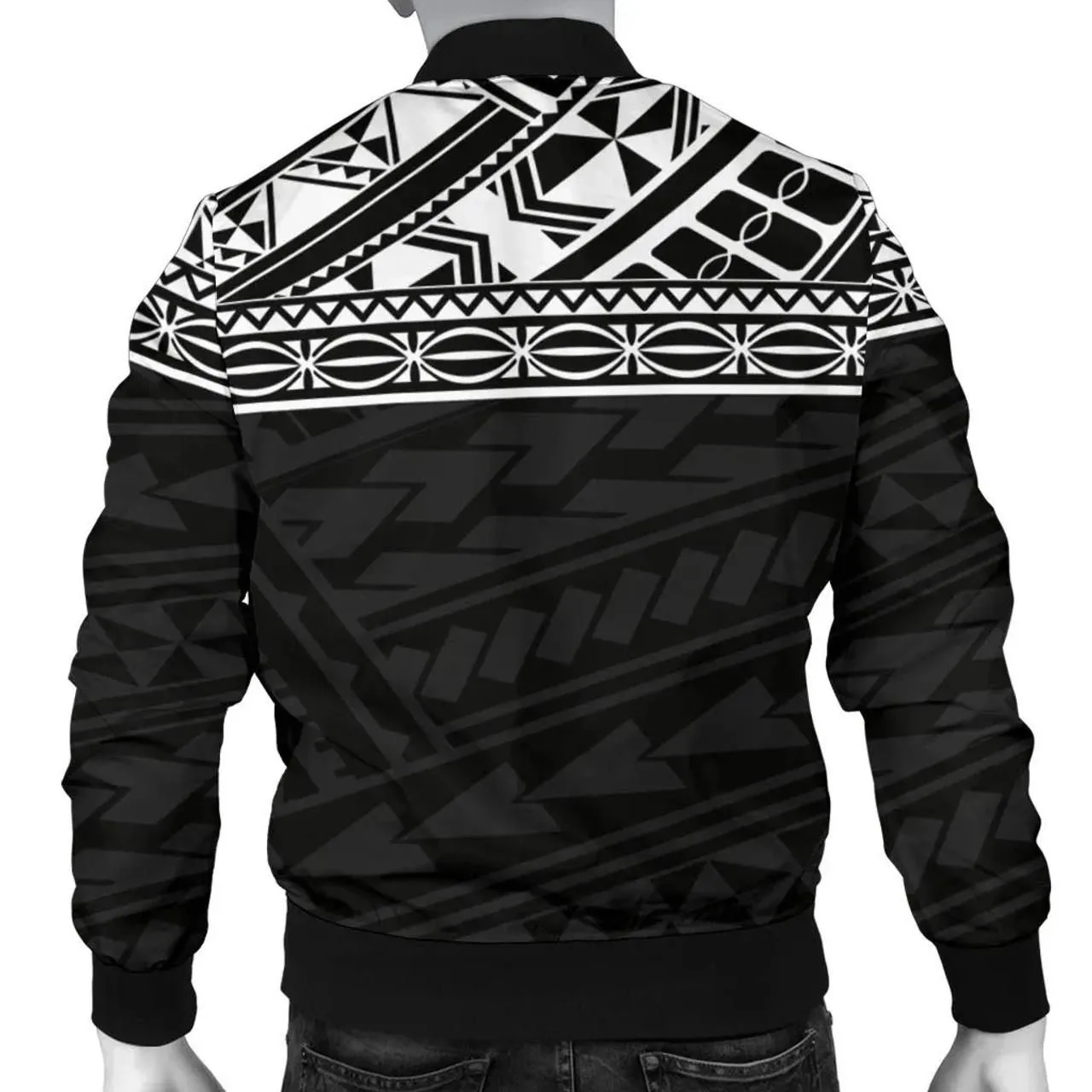 Polynesian Custom Personalised Bomber Jacket - Black Style