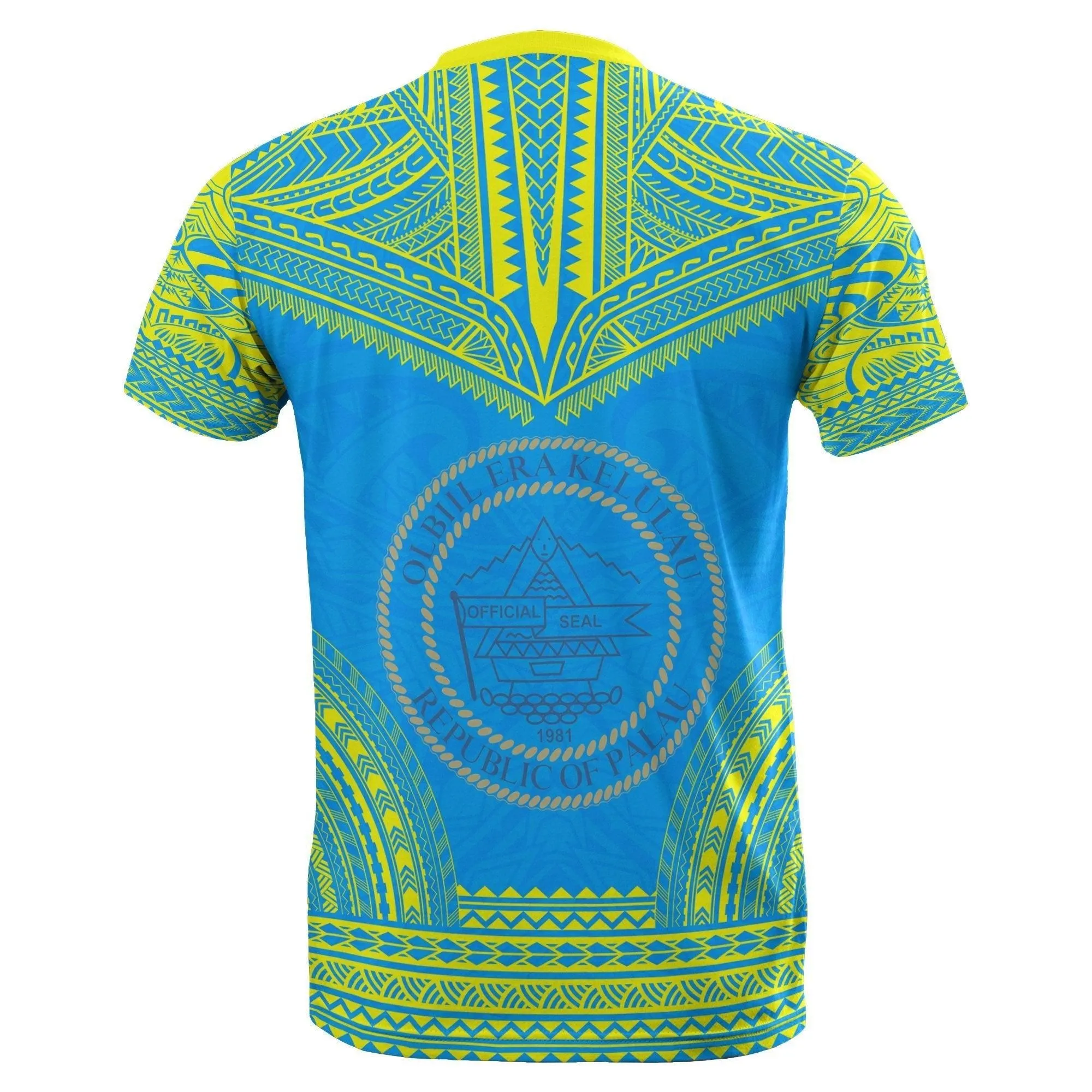 Palau All Over T shirt - Palau Seal Coat Of Arms Polynesian Tattoo Style Style