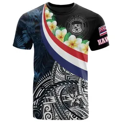 Polynesian Hawaii T-Shirt - Hawaii Seal With Plumeria Style