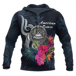American Samoa Polynesian Hoodie - Tropical Flower