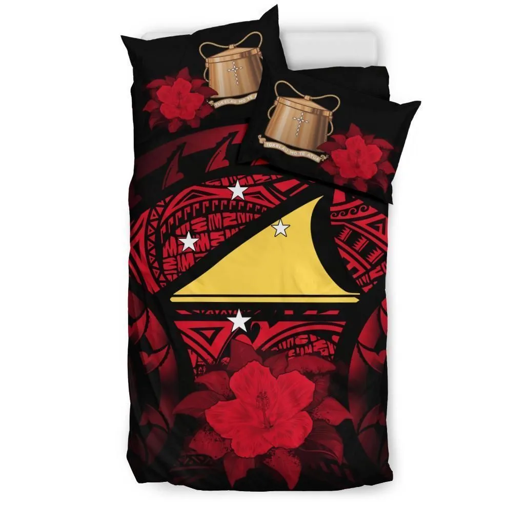 Tokelau Red Hibiscus Bedding Set Bedroom Decor