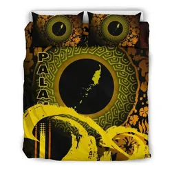 FamilyGater Bedding Set - Cover and Pillow Cases Palau - Hibiscus And Wave Yellow K7