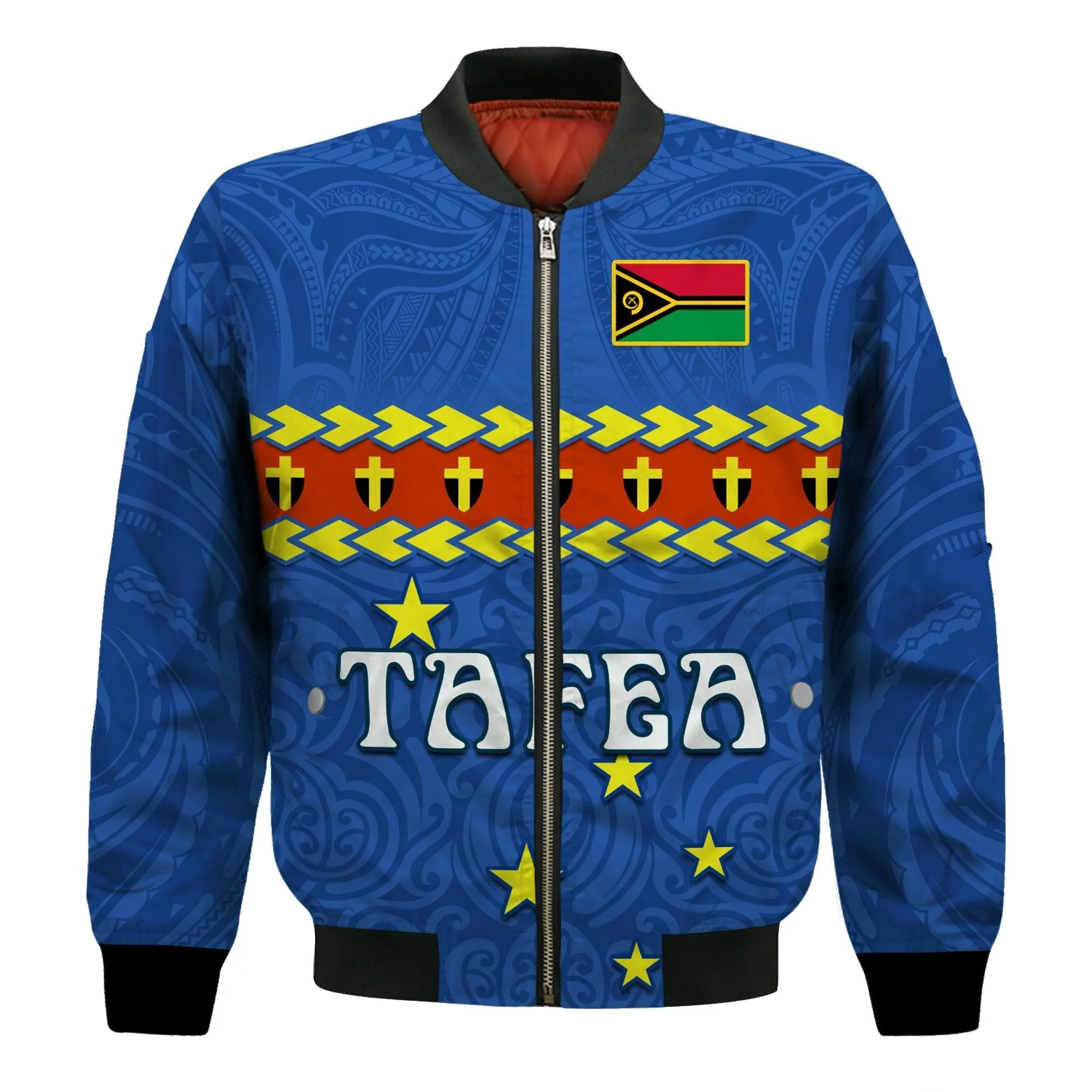 (Custom Personalised) Tafea Province Bomber Jacket Vanuatu Pig Tusk Polynesian Flag Style LT14