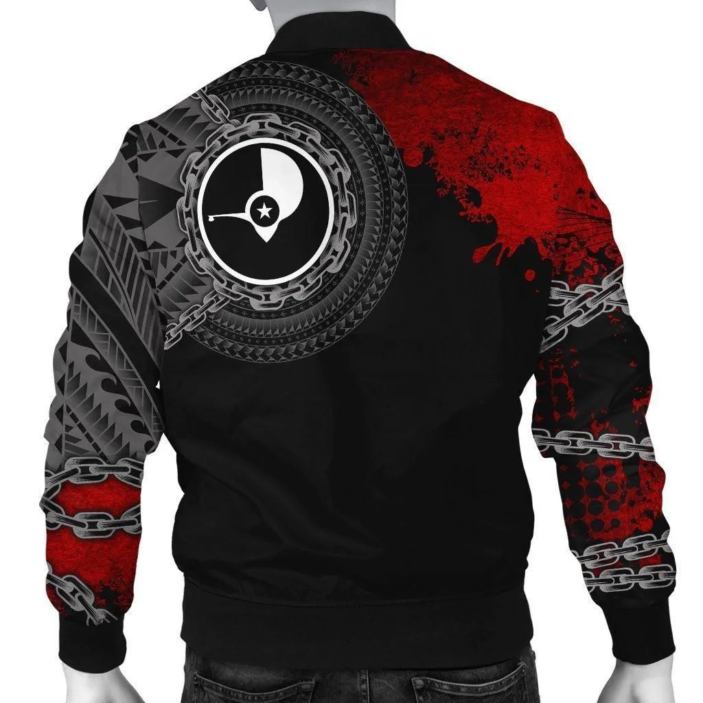Yap Polynesian Personalised Mens Bomber Jacket - Polynesian Chain Style