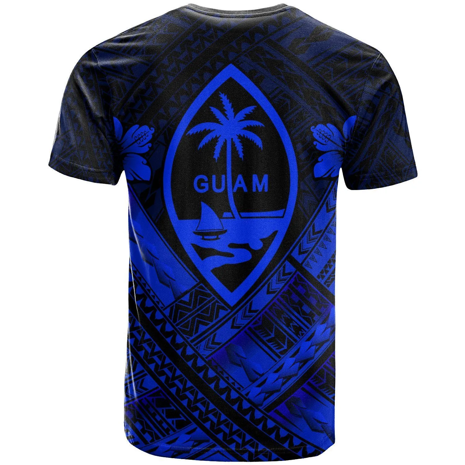 Guam Polynesian T-Shirt - Guam Blue Seal Camisole Hibiscus Style - BN18