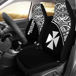 Wallis And Futuna Polynesian Car Seat Covers - Black Curve - Bn11