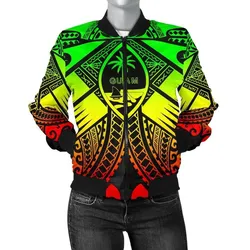 Alohawaii Jacket - Bomber Jacket Guam Polynesian - Guam Reggae Seal with Polynesian Tattoo - BN18