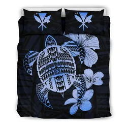 Hawaiian Kanaka Hibiscus Plumeria Mix Polynesian Turtle Fp Bedding Set Bevruh