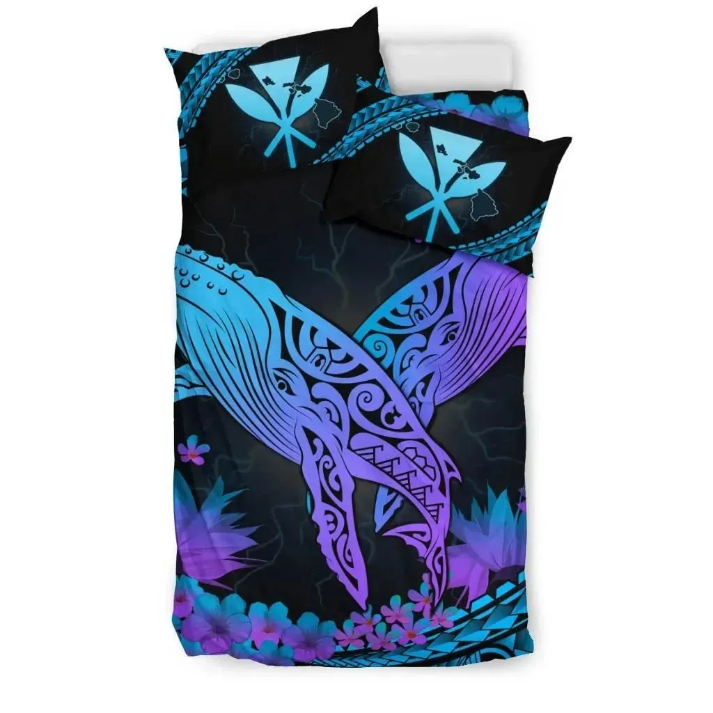 Alohawaii Home Set - Hawaii Whale Polynesian Hibiscus Bedding Set - Lae Style - AH - J4