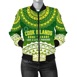 Cook Islands Bomber Jacket Love A Little Paradise (Womens)