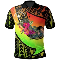 Polynesian Pride Polo Shirt - Chuuk Polo Shirt Polynesian Hook And Hibiscus (Reggae)