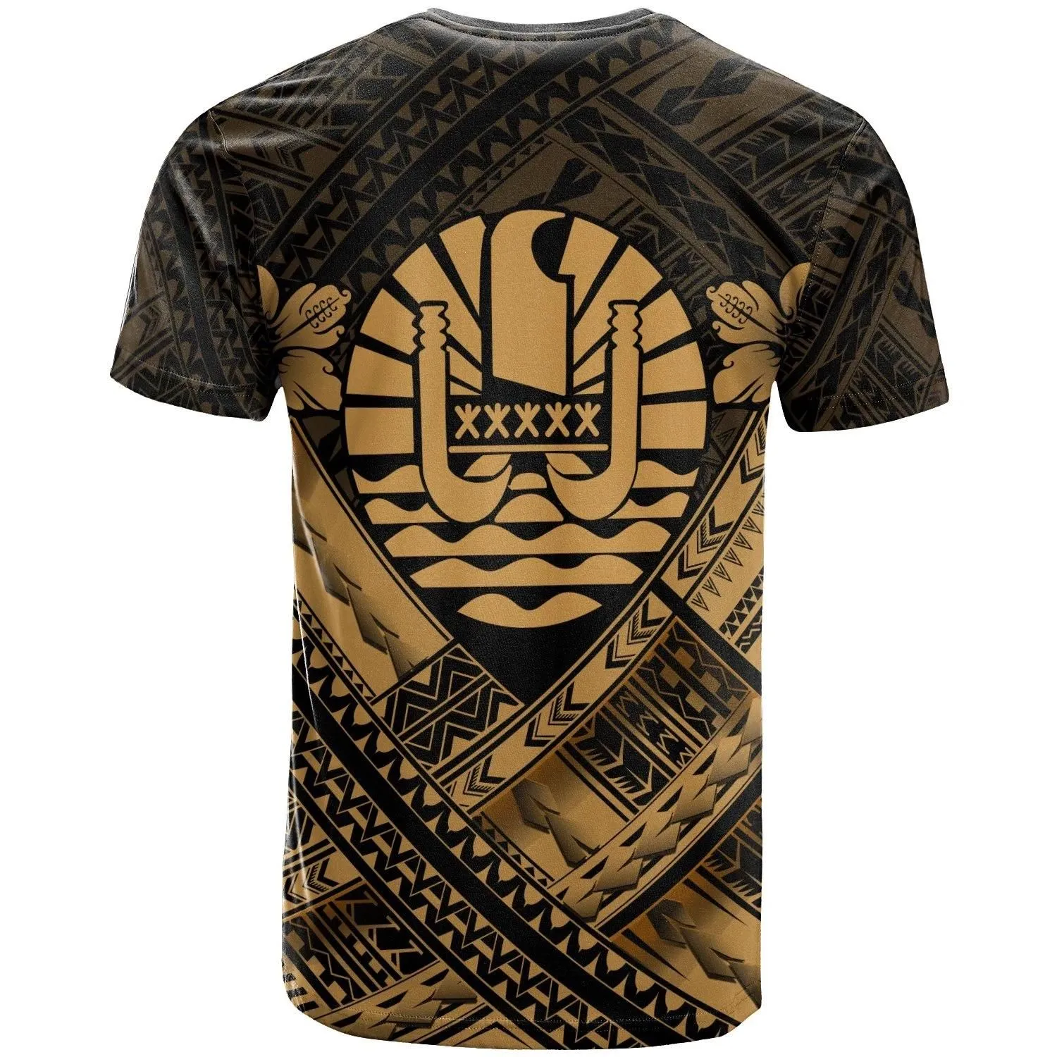 Tahiti Custom Polynesian  T-Shirts - Tahiti Gold Seal Camisole Hibiscus Style - BN18