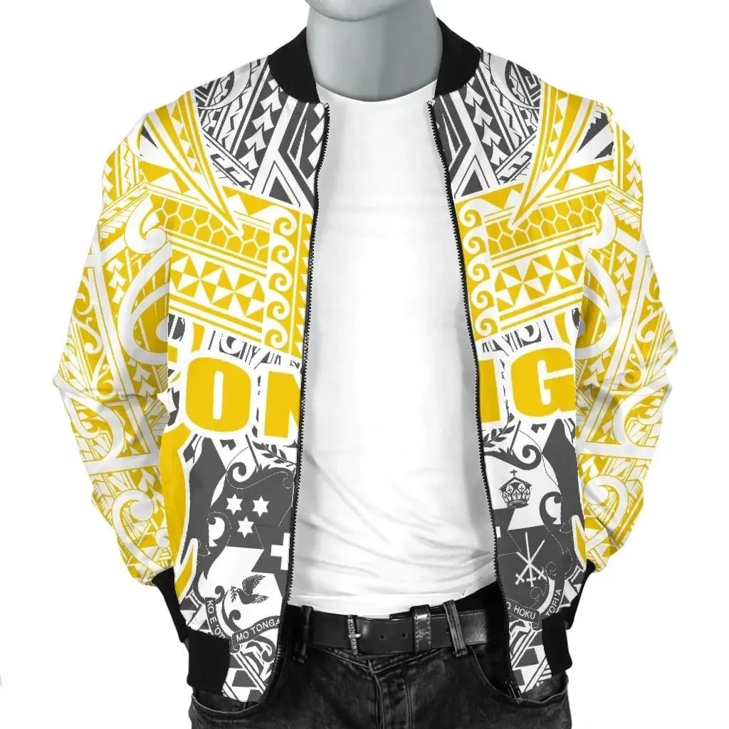 Alohawaii Jacket - Bomber Jacket Tonga Kingdom of Tonga Gold Ver J0