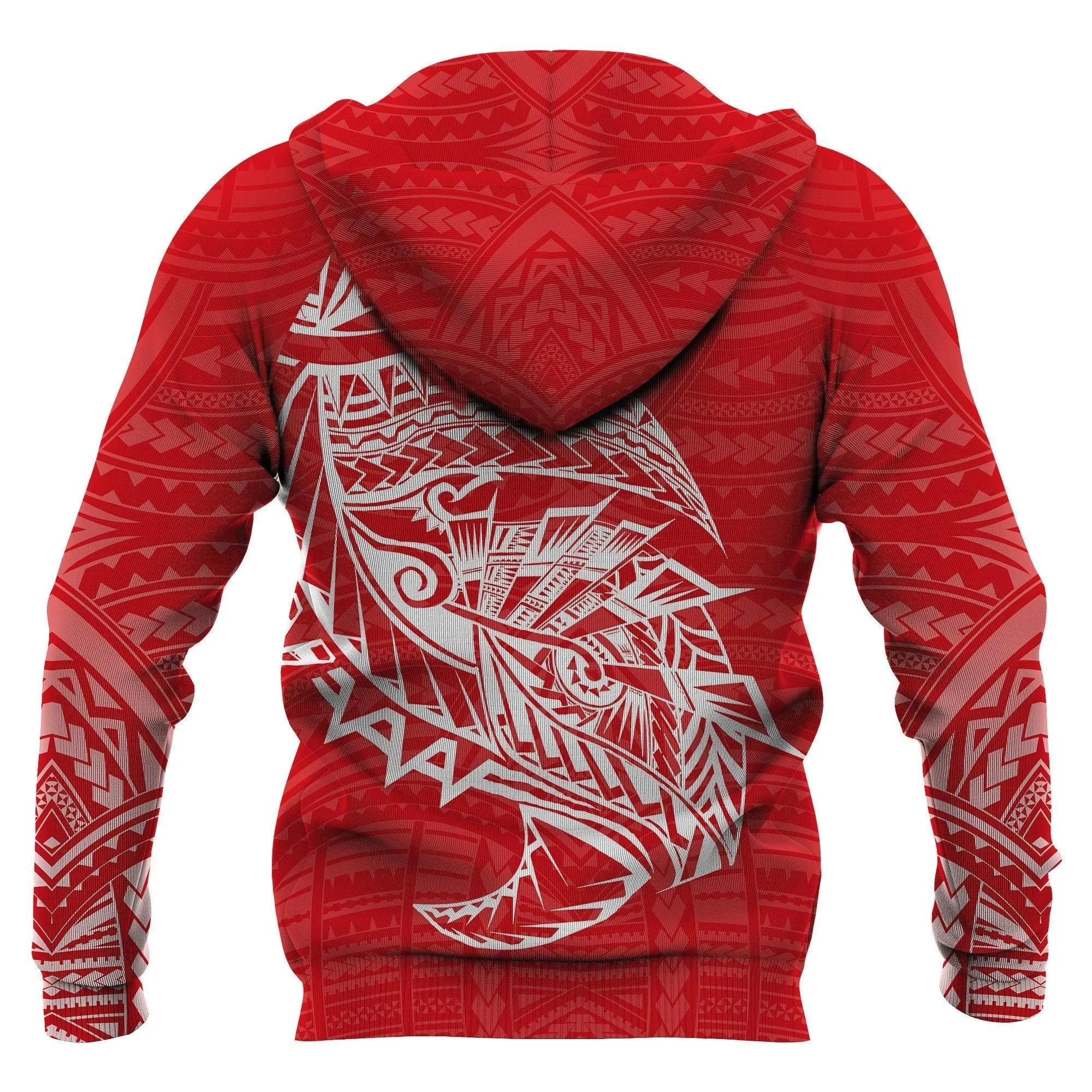 Samoa Tattoo Rugby Style Hoodie Red