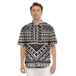 Tribal Maori Polynesian Tattoo Print Mens Short Sleeve Shirts