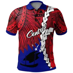 Papua New Guinea Central Province Polynesian Polo Shirt - Tribal Wave Tattoo