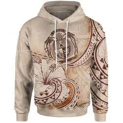 Nauru Hoodie - Hibiscus Flowers Vintage Style