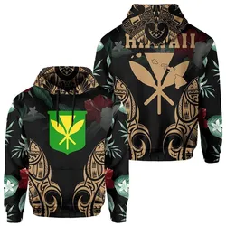 Polynesian Tropic Kanaka Maoli Hibiscus Hawaii Hoodie Gold