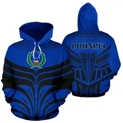 Pohnpei All Over Hoodie - Micronesian Tattoo Design - Bn09