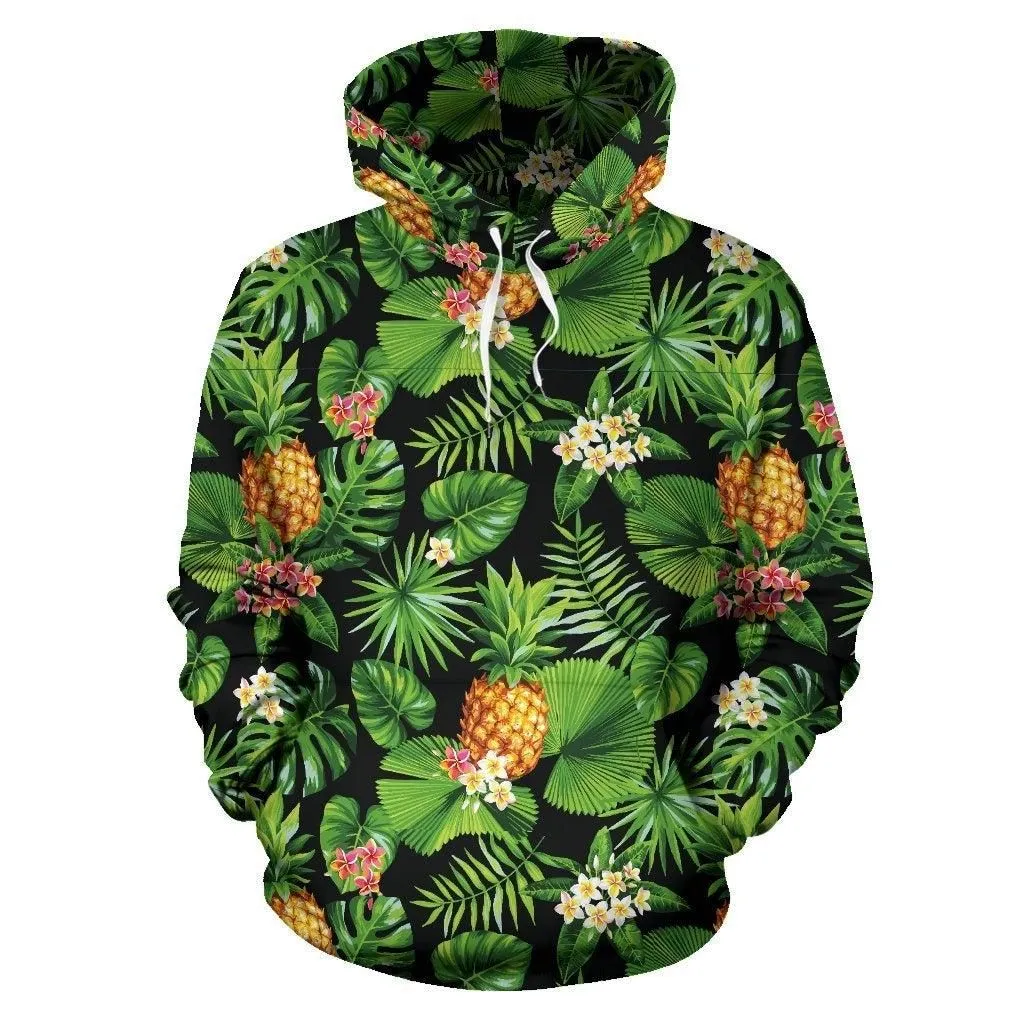 Polynesian All Over Hoodie - Polynesian Tropical Fruit and Vegetable Print 02