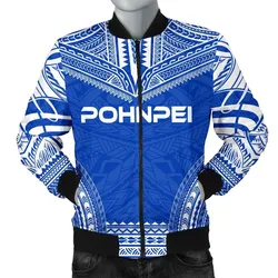 Pohnpei Flag Polynesian Chief Men's Bomber Jacket - Bn10