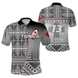 (Custom Personalised) Tonga Rugby Polo Shirt Impressive Version Black - Custom Text and Number