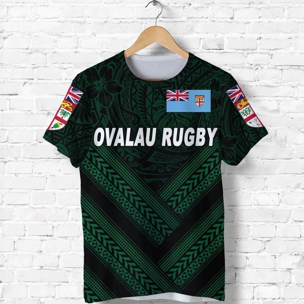 Fiji Ovalau Rugby T-Shirt Dark Green Style LT8