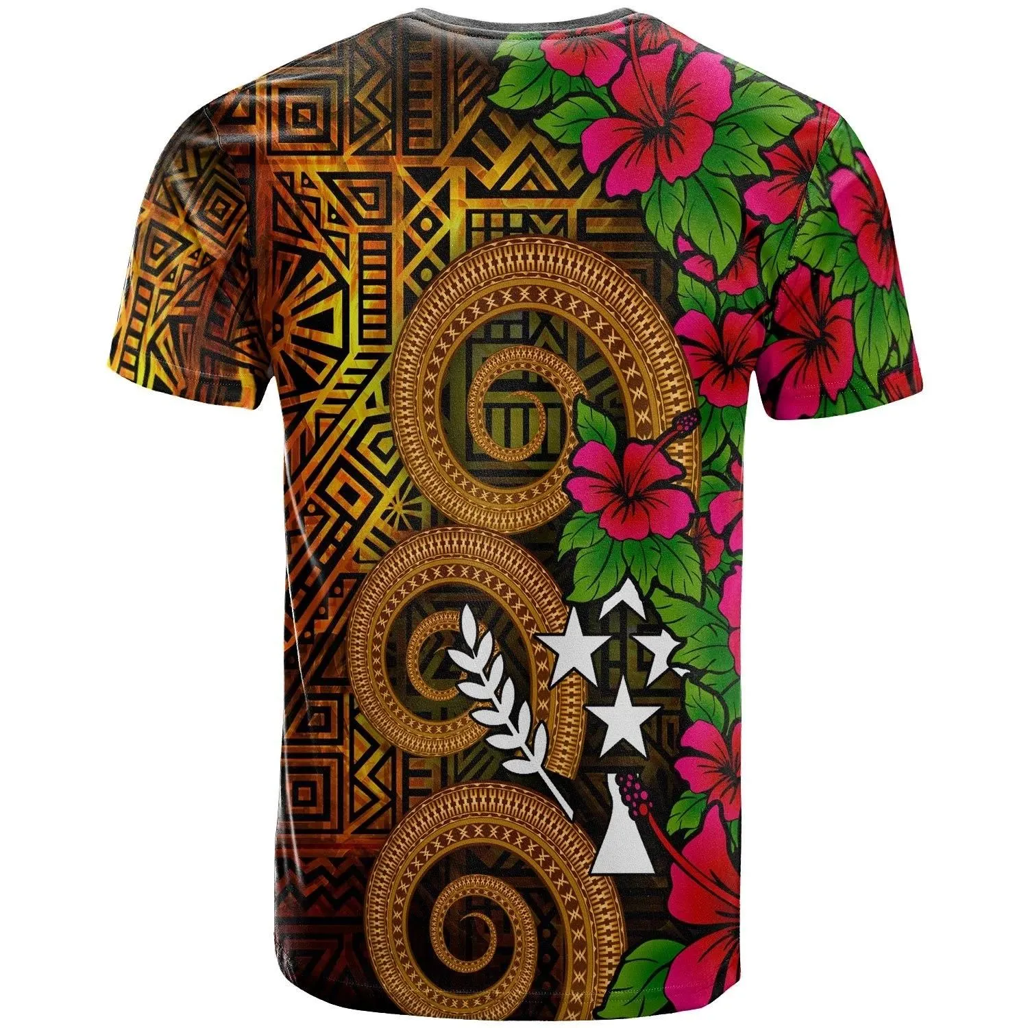 Kosrae Micronesia Custom Personalised T-Shirt - Hibiscus Vintage - BN12