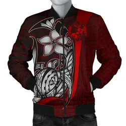 Tonga Micronesia Bomber Jackets Red - Turtle With Hook