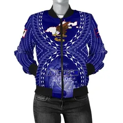 FamilyGater Jacket - Bomber Jacket American Samoa Polynesian - American Samoa Flag with Polynesian Tattoo - BN18