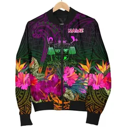 Alohawaii Jacket - Bomber Jacket Fiji Personalised - Summer Hibiscus - BN15