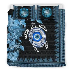 Polynesian Tonga Turtle Hibiscus Ads Bedding Set Camlilr