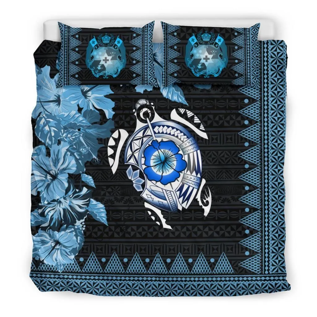 Polynesian Tonga Turtle Hibiscus Ads Bedding Set Camlilr
