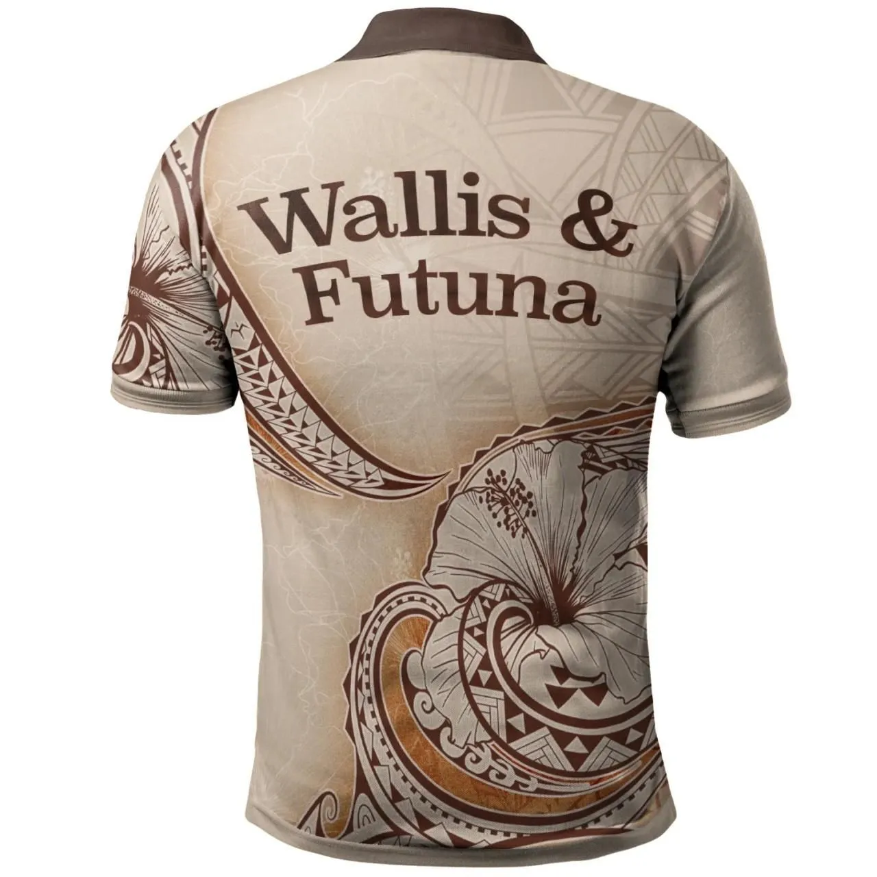 Wallis and Futuna Polo Shirt - Hibiscus Flowers Vintage Style