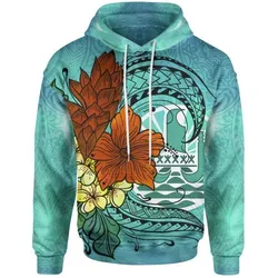 Tahiti Hoodie - Tropical Flowers Style