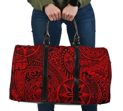 Polynesian Hawaiian Style Tribal Tattoo Green Hawaii Travel Bag