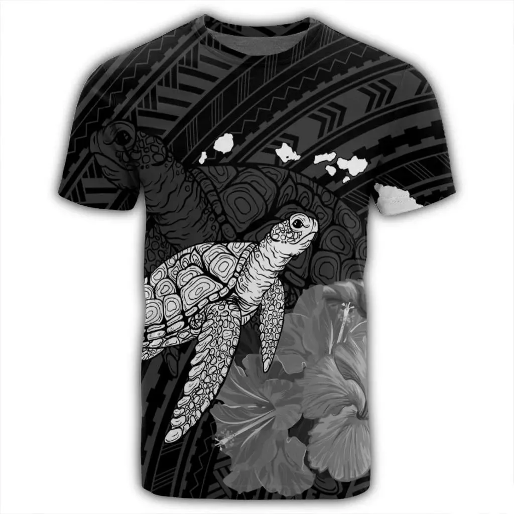 Alohawaii Tee - Hawaii Polynesian Hibiscus Turtle Map T-shirt AH - J5R