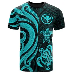 Hawaii T Shirt - Polynesian Turquoise Kanaka Maoli Tentacle Turtle Tattoo