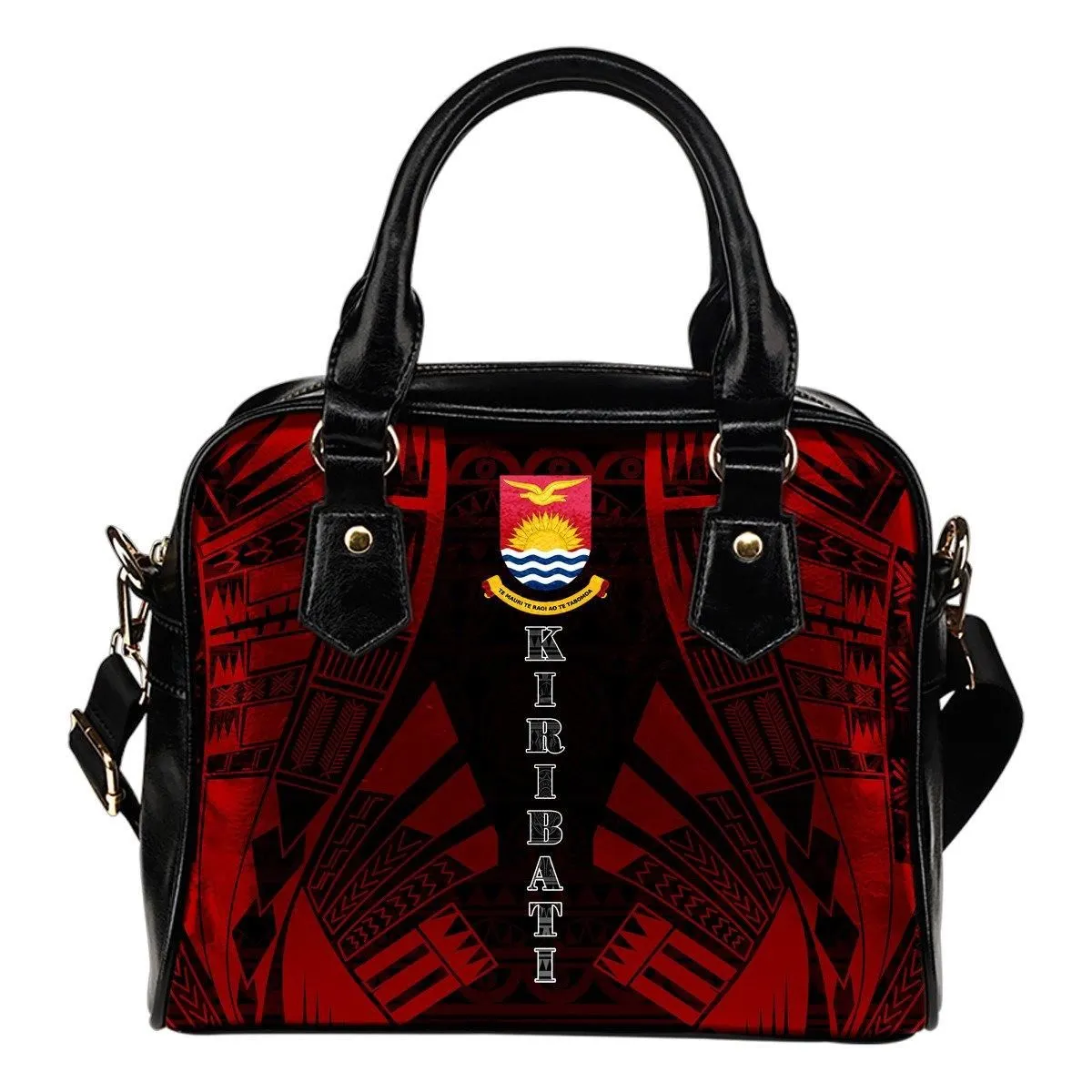 Kiribati Shoulder Handbag - Polynesian Tattoo Red