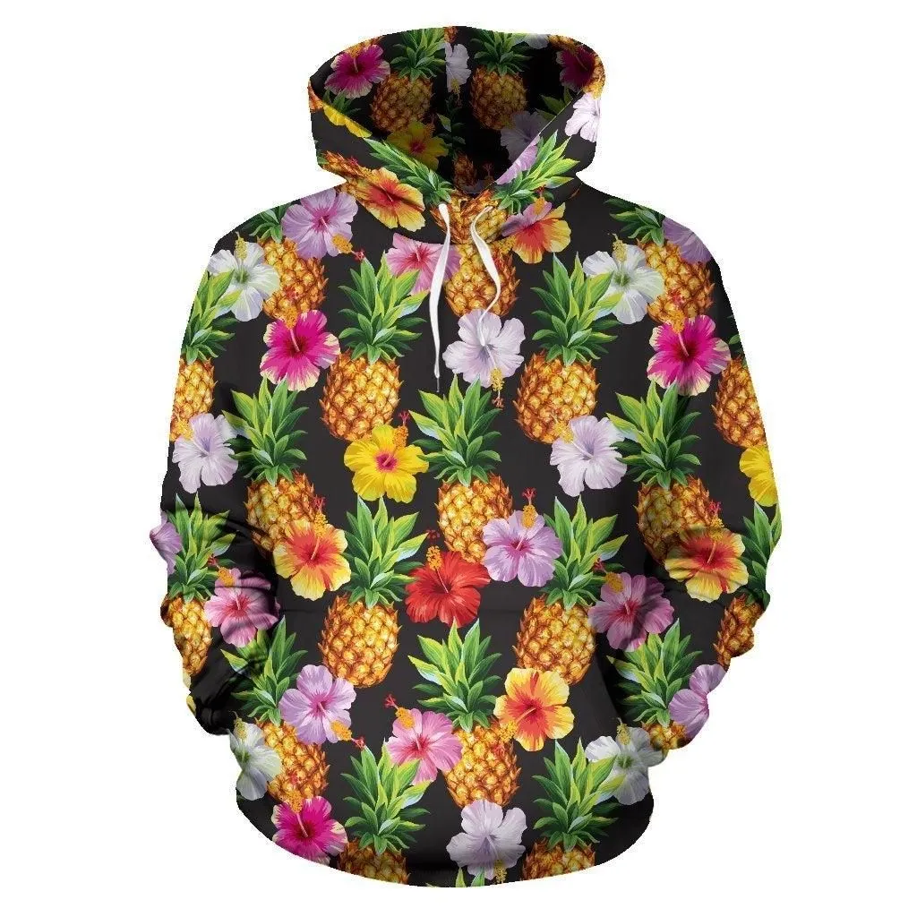 Polynesian All Over Hoodie - Polynesian Tropical Fruit and Vegetable Print 01