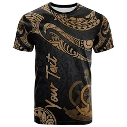 Vanuatu Polynesian Custom Personalised T shirt - Poly Tattoo Gold Version