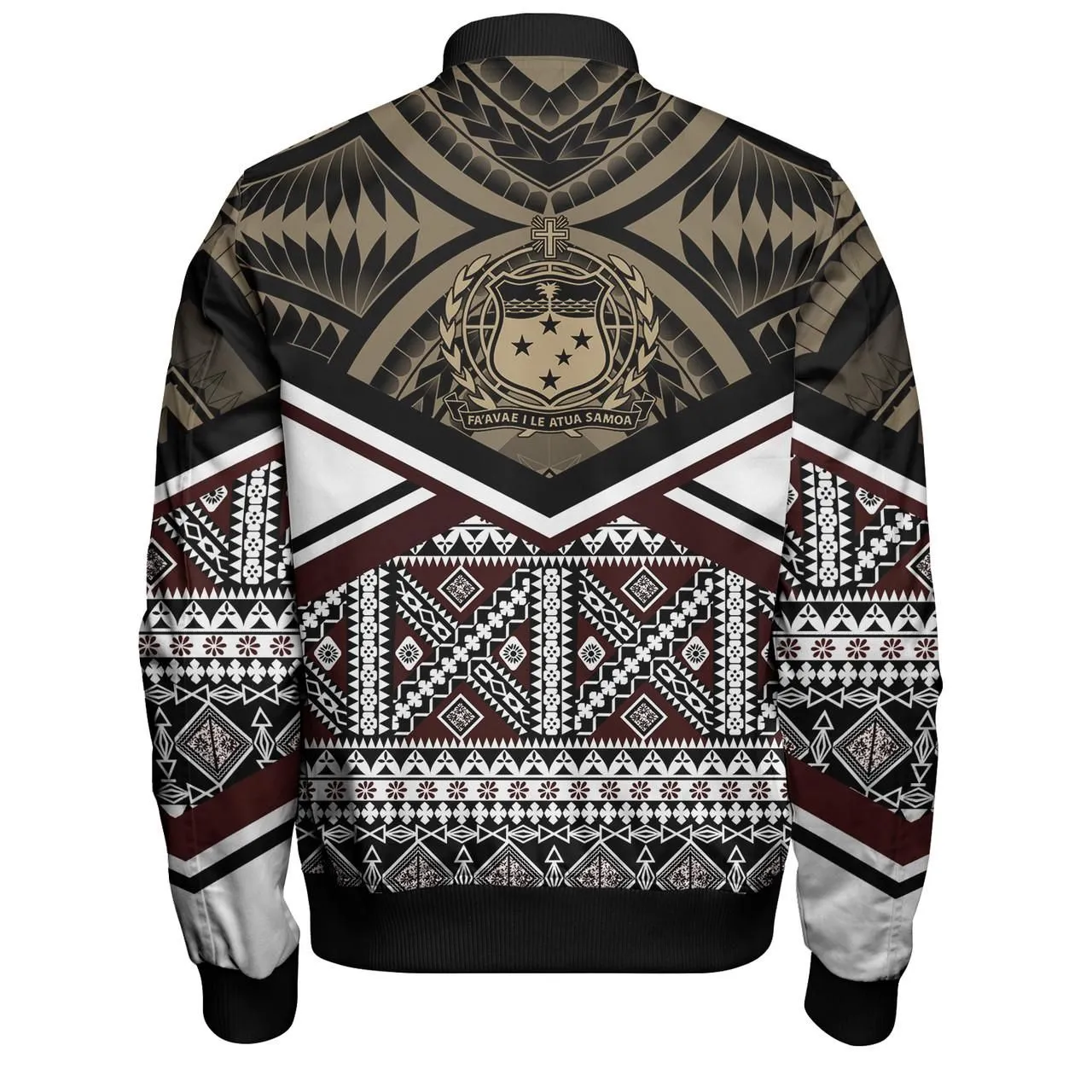 Samoa Bomber Jacket - Samoa Masi Dobby Coat Of Arms Bomber Jacket