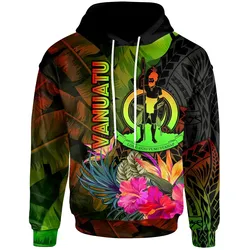 Alohawaii Clothing - Hoodie Vanuatu Polynesian - Hibiscus and Banana Leaves - BN15