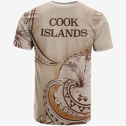 Cook Islands T shirt - Hibiscus Flowers Vintage Style
