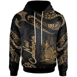 New Caledonia Polynesian Hoodie - Poly Tattoo Gold Version