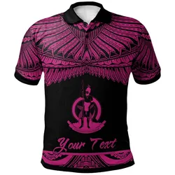 Vanuatu Polynesian Custom Personalised Polo Shirt - Poly Tattoo Pink Version